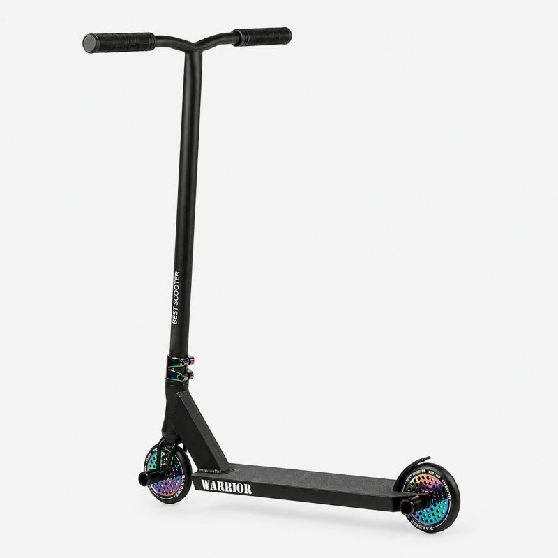 Трюковий самокат Best Scooter WARRIOR чорний з колесами хамелеон