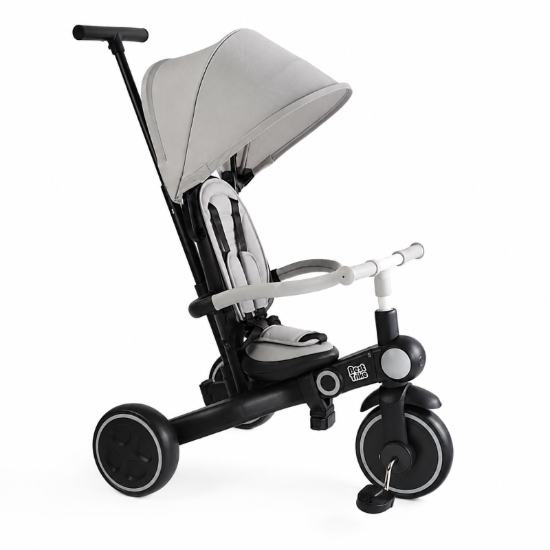 Велосипед-трансформер 3-х кол. BS-12-707 Best Trike   4 в 1 чорно-сірий