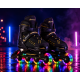 Дитячі розсувні ролики Banwei 65-L Inline Skates 39–42 (24–26 см) Чорні із золотистими вставками, LED колеса