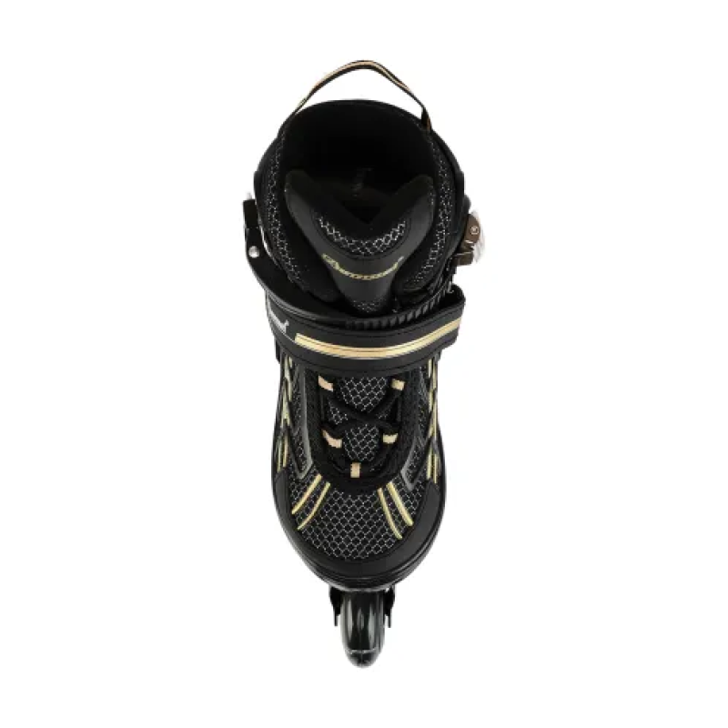 Дитячі розсувні ролики Banwei 65-L Inline Skates 39–42 (24–26 см) Чорні із золотистими вставками, LED колеса