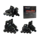 Дитячі розсувні ролики Banwei 65-L Inline Skates 39–42 (24–26 см) Чорні із синьо-жовтими вставками, LED колеса