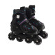 Дитячі розсувні ролики Banwei Inline Skates 35–38 (22–24 см) Чорні з фіолетово-бірюзовими вставками, LED колеса