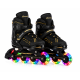 Дитячі розсувні ролики Banwei Inline Skates 35–38 (22–24 см) Чорні із золотистими вставками, LED колеса