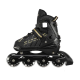 Дитячі розсувні ролики Banwei Inline Skates 35–38 (22–24 см) Чорні із золотистими вставками, LED колеса