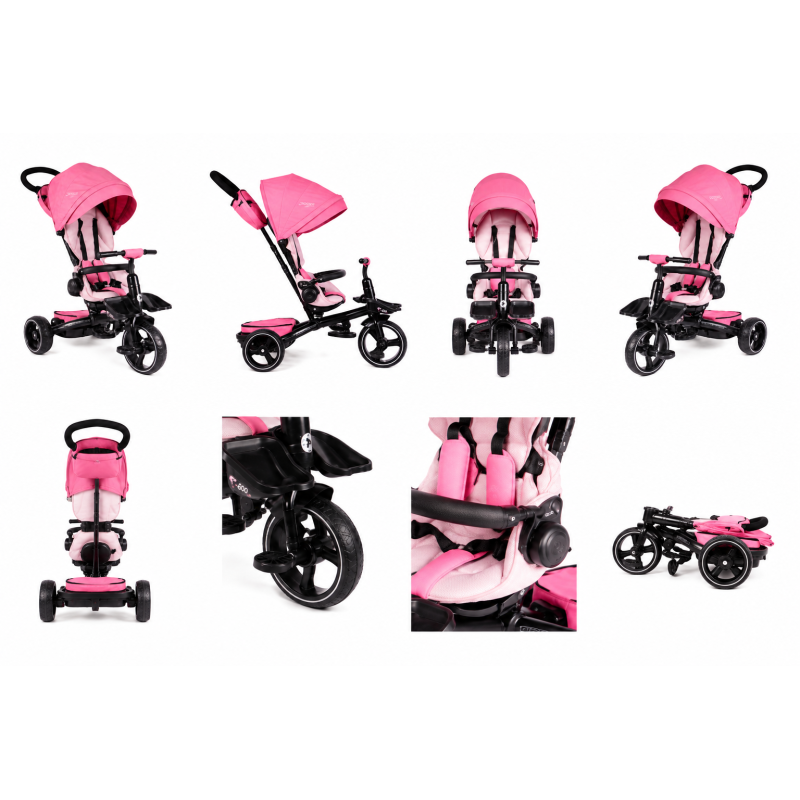 Триколісний велосипед Crosser Rosa T600 Pink з батьківською ручкою