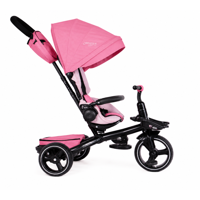 Триколісний велосипед Crosser Rosa T600 Pink з батьківською ручкою