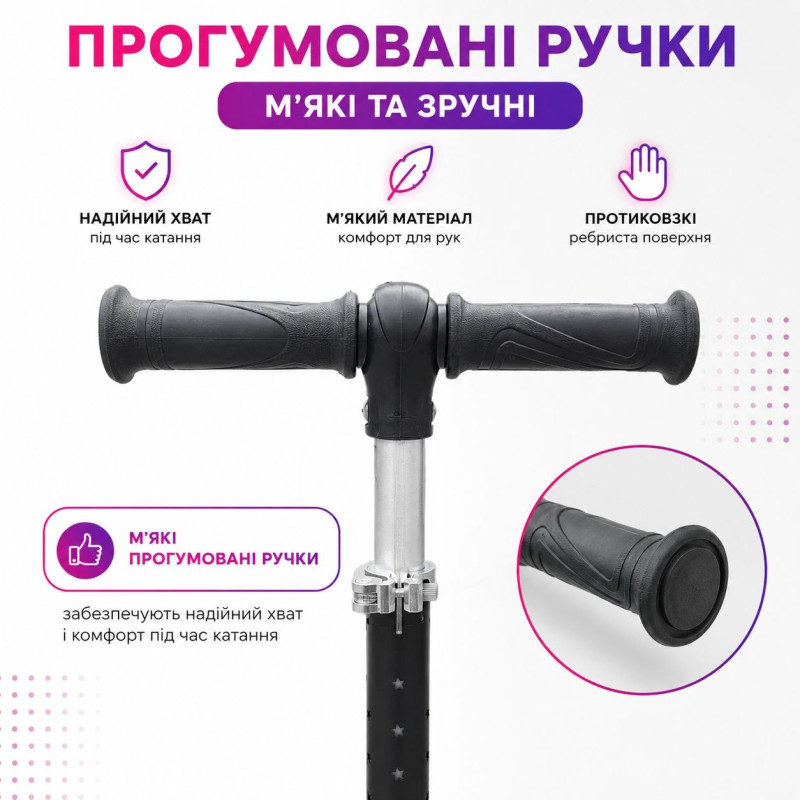 Дитячий триколісний самокат Skyper S-308-12 L чорний