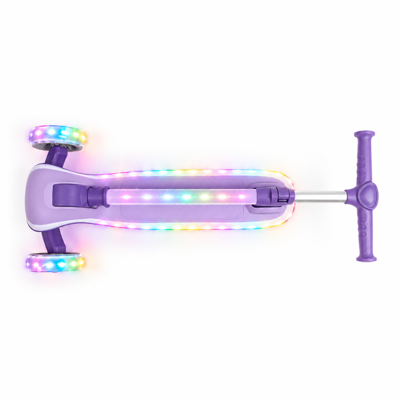 Дитячий триколісний самокат Skyper LS-4801-20 фіолетовий з LED-підсвіткою та Bluetooth