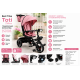 Дитячий трьохколісний велосипед Best Trike Toti рожевий з реверсивним сидінням