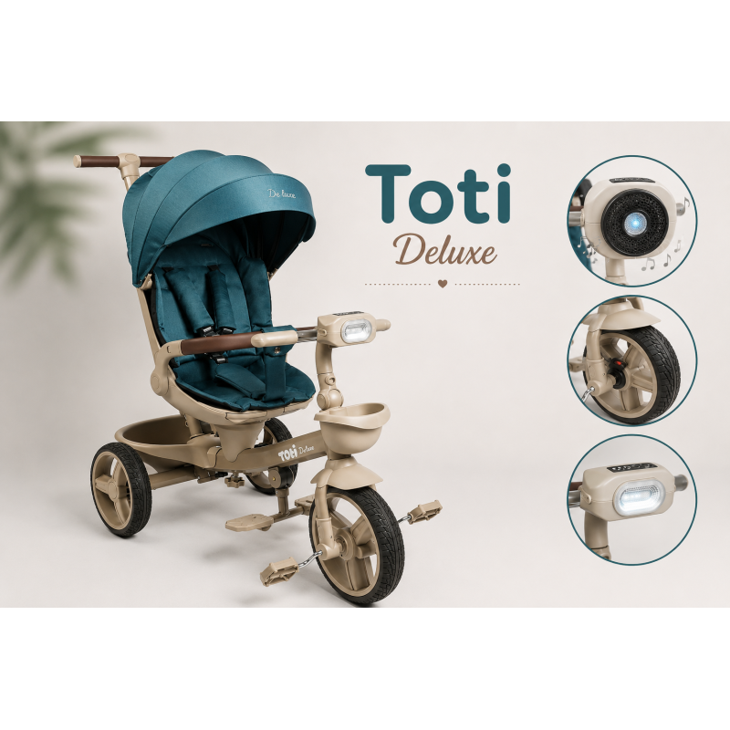 Дитячий трьохколісний велосипед Best Trike Toti Deluxe синій з реверсивним сидінням 360°