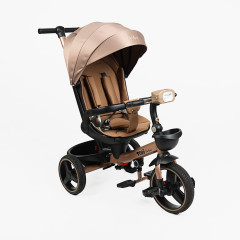 Дитячий трьохколісний велосипед Best Trike Toti Deluxe гірчично-золотий від 10 місяців з реверсивним сидінням 360°