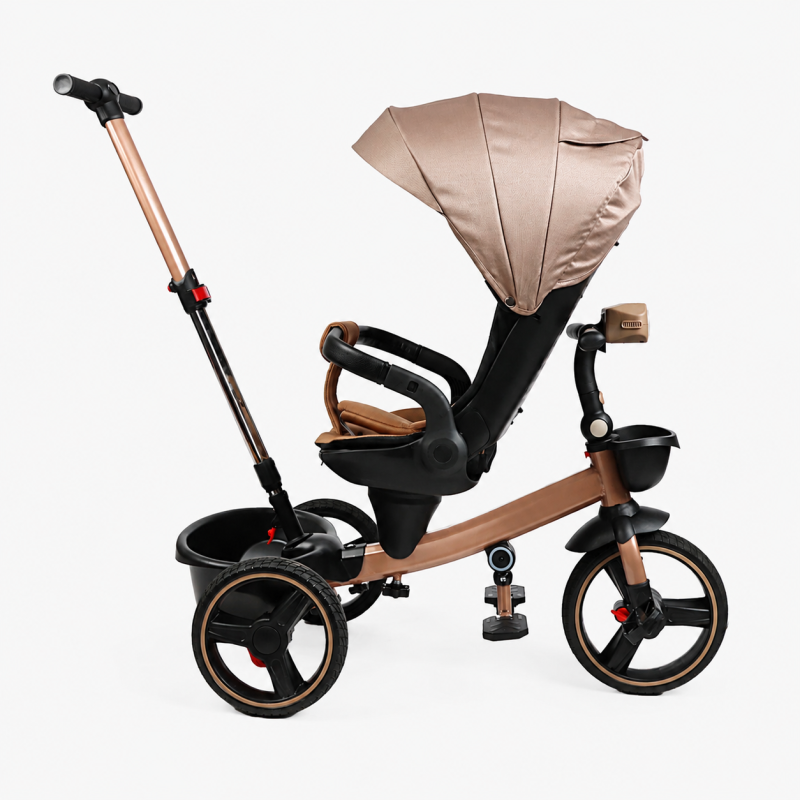 Дитячий трьохколісний велосипед Best Trike Toti Deluxe гірчично-золотий з реверсивним сидінням 360°