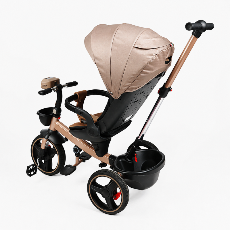 Дитячий трьохколісний велосипед Best Trike Toti Deluxe гірчично-золотий з реверсивним сидінням 360°