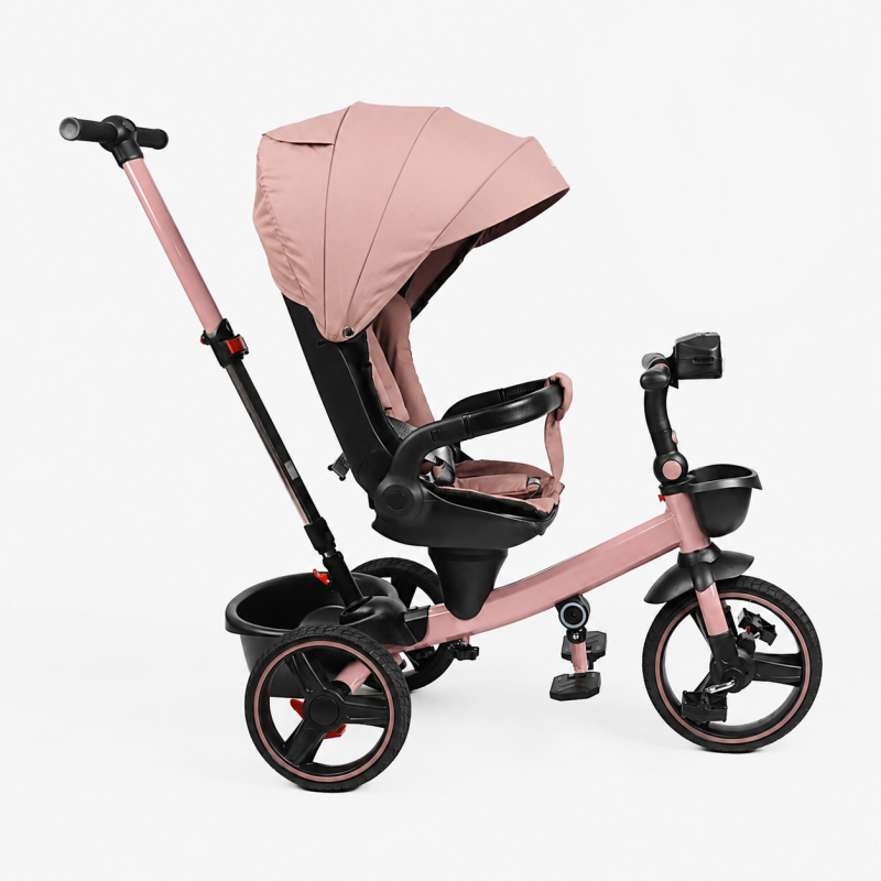 Дитячий трьохколісний велосипед Best Trike Toti Deluxe рожевий з реверсивним сидінням 360°