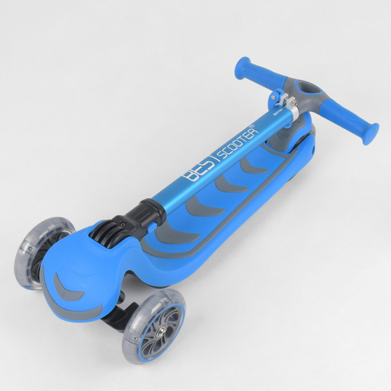 Самокат триколісний Best Scooter, ГОЛУБОЙ, складаний алюмінієвий кермо (SC-1329) 