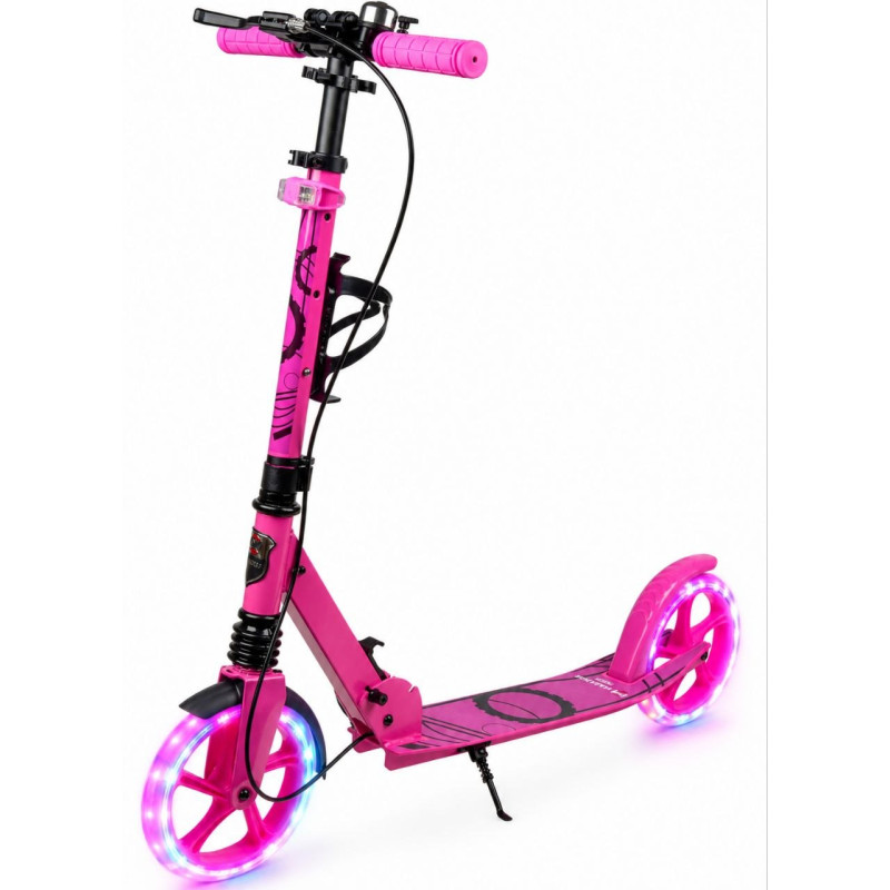 Двоколісний самокат Maraton Rider Light Wheel Pink з LED-колесами (рожевий)