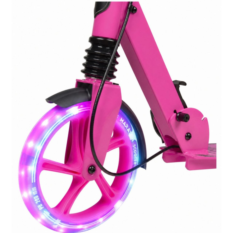 Двоколісний самокат Maraton Rider Light Wheel Pink з LED-колесами (рожевий)