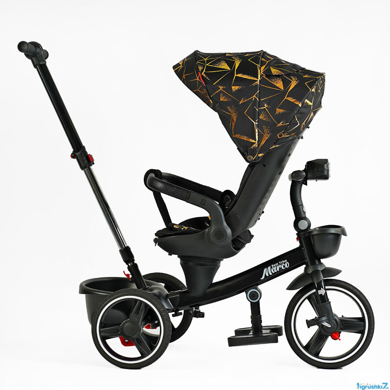 Велосипед триколісний з батьківською ручкою Best Trike   "Marco"  Black-Gold