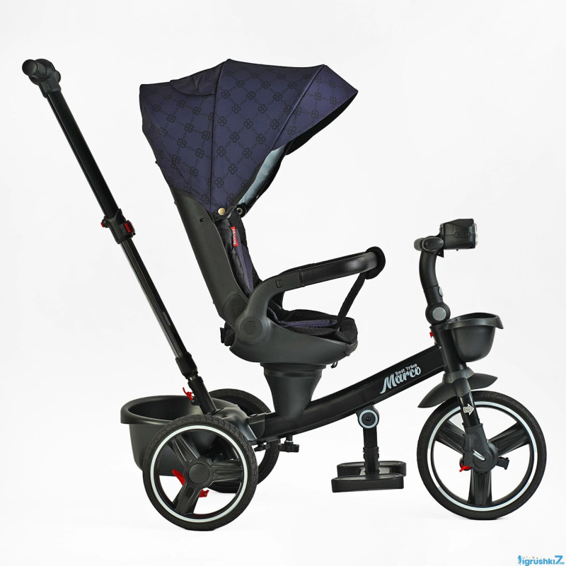 Велосипед триколісний з батьківською ручкою Best Trike "Marco" Dark Blue
