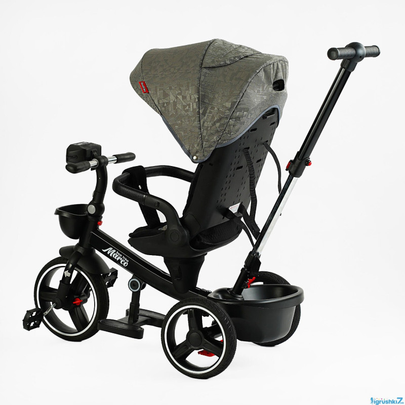 Велосипед триколісний з батьківською ручкою Best Trike "Marco" Grey