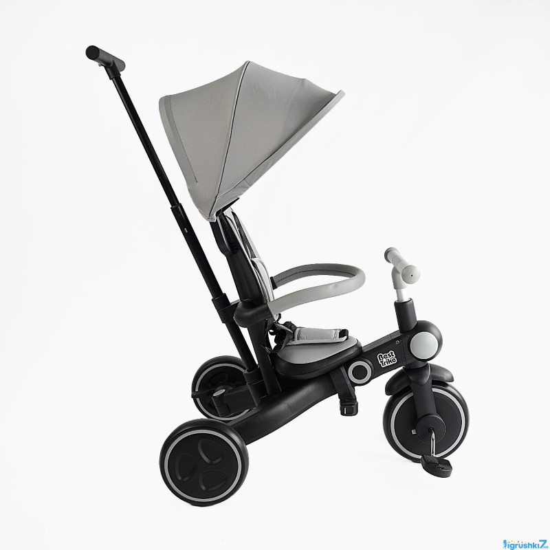 Велосипед-трансформер 3-х кол. BS-12-707 Best Trike   4 в 1 чорно-сірий