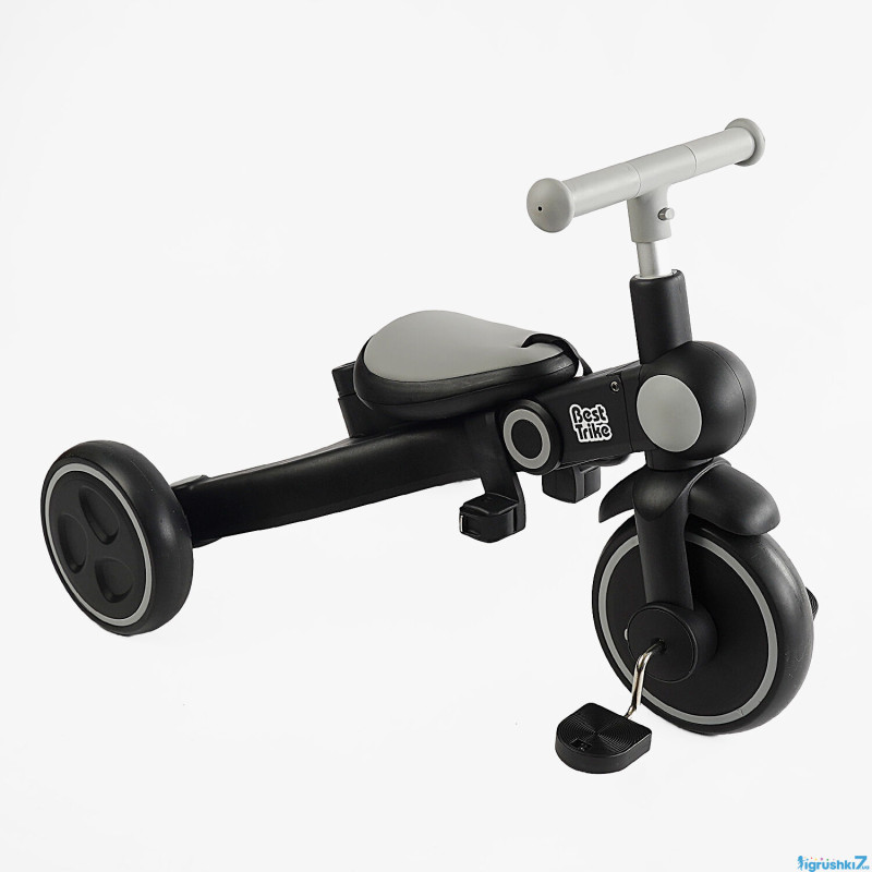 Велосипед-трансформер 3-х кол. BS-12-707 Best Trike   4 в 1 чорно-сірий
