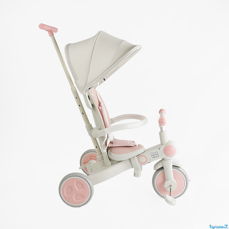 Велосипед-трансформер 3-х кільк. BS-12-707 Best Trike 4 в1 біло-рожевий