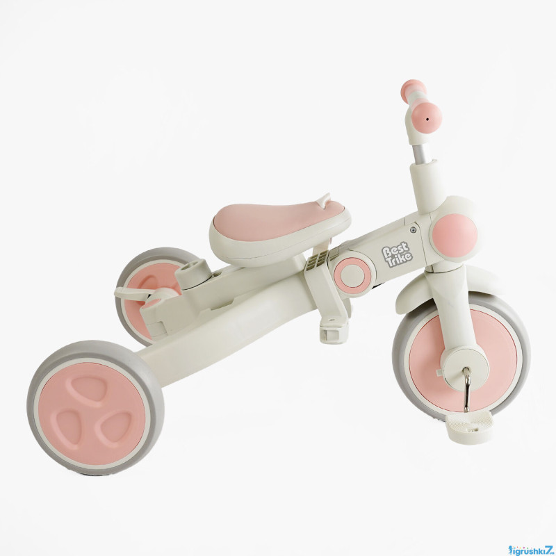 Велосипед-трансформер 3-х кільк. BS-12-707 Best Trike 4 в1 біло-рожевий