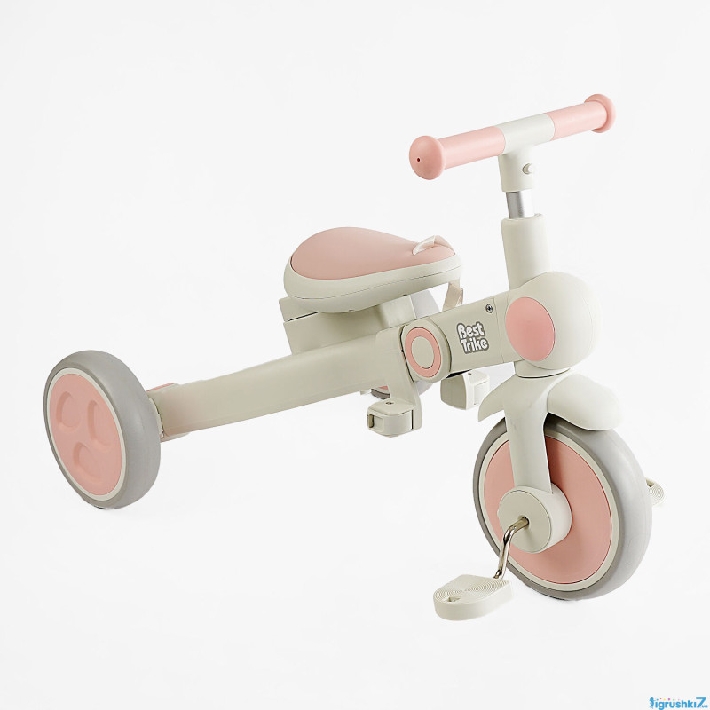 Велосипед-трансформер 3-х кільк. BS-12-707 Best Trike 4 в1 біло-рожевий