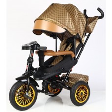 Велосипед триколісний з батьківською ручкою Best Trike"Perfetto" золотий / гірчичний