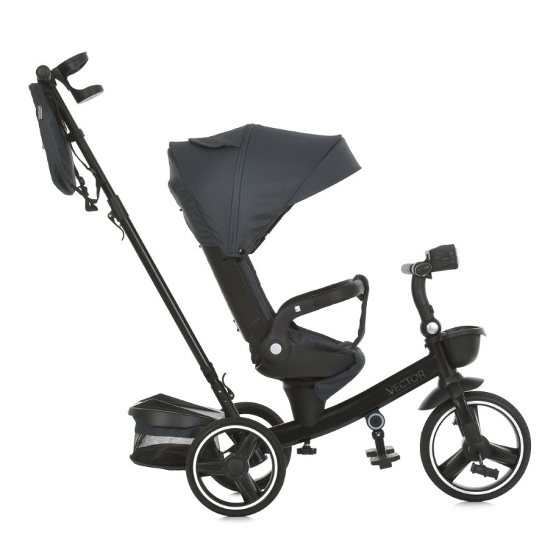 Триколісний велосипед El Camino VECTOR ME 1162-1 Dark Gray з батьківською ручкою та реверсивним сидінням від 6 місяців до 5 років