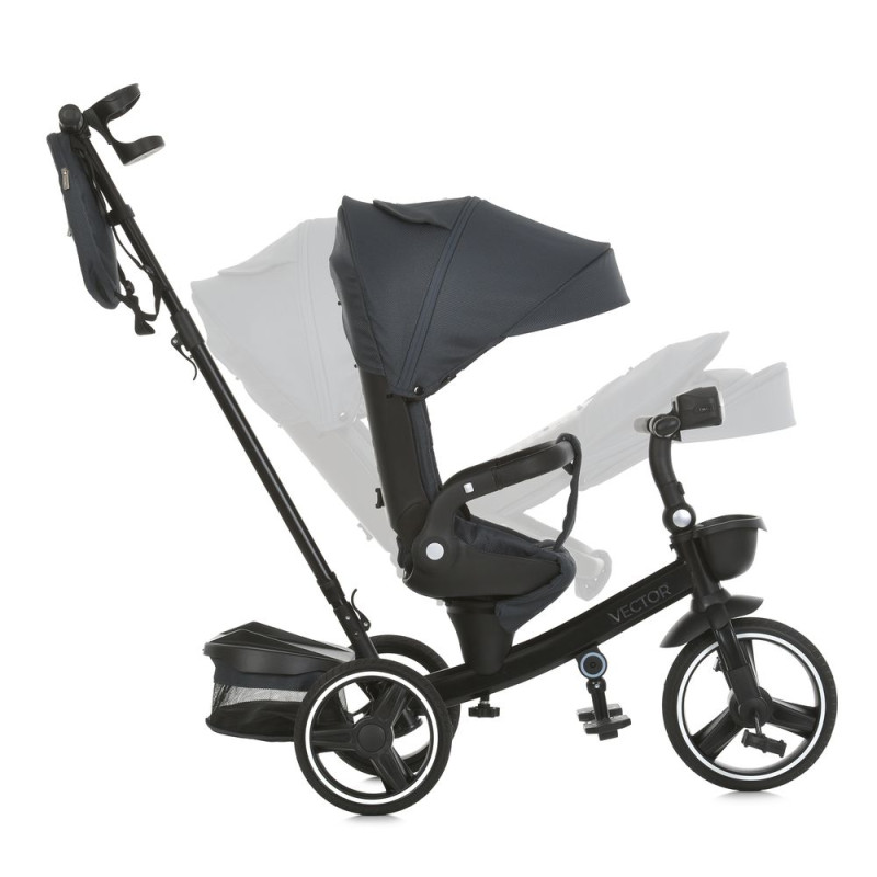 Триколісний велосипед El Camino VECTOR ME 1162-1 Dark Gray з батьківською ручкою та реверсивним сидінням від 6 місяців до 5 років