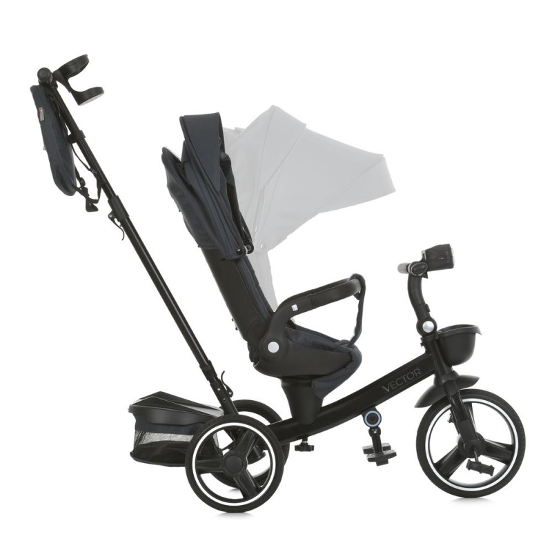 Триколісний велосипед El Camino VECTOR ME 1162-1 Dark Gray з батьківською ручкою та реверсивним сидінням від 6 місяців до 5 років