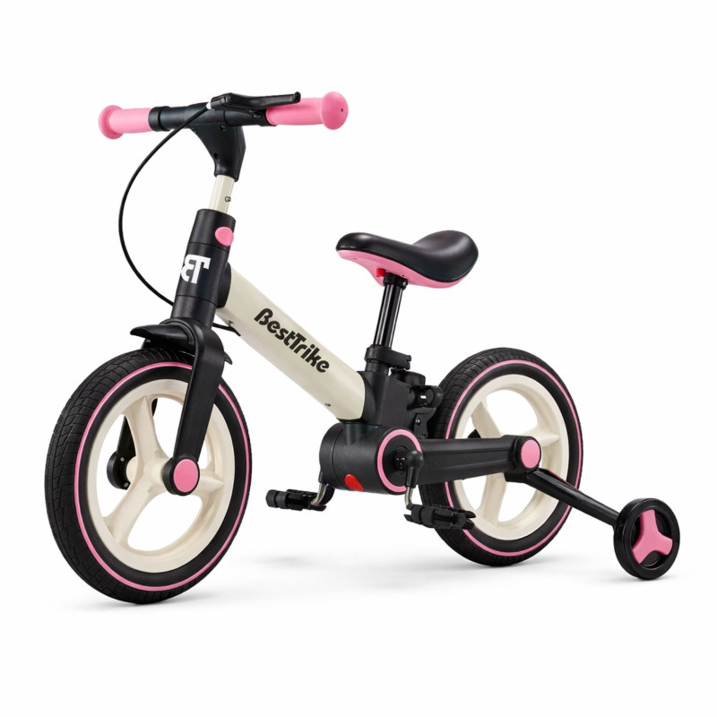 Велосипед-біговел-трансформер Best Trike біло-рожевий