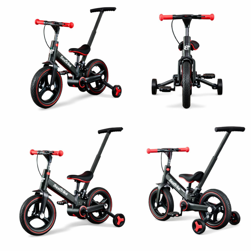 Велосипед-біговел-трансформер Best Trike чорно-червоний