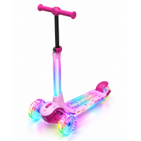 Триколісний самокат Best Scooter LS-44087 з підсвіткою (рожевий)