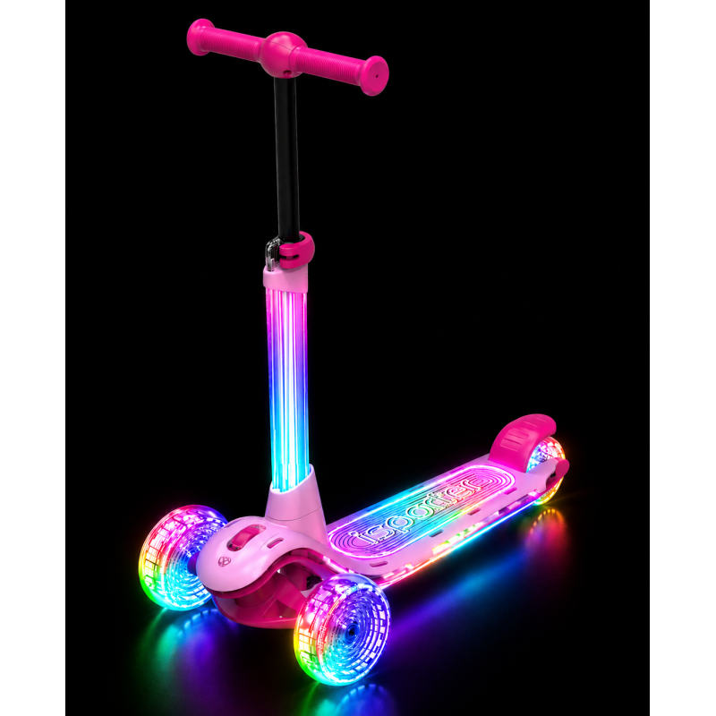Триколісний самокат Best Scooter LS-44087 з підсвіткою (рожевий)