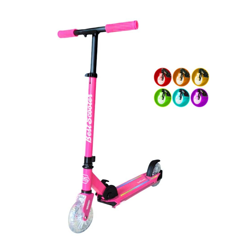 Двоколісний самокат Best Scooter L-80864 рожевий з LED-підсвіткою платформи