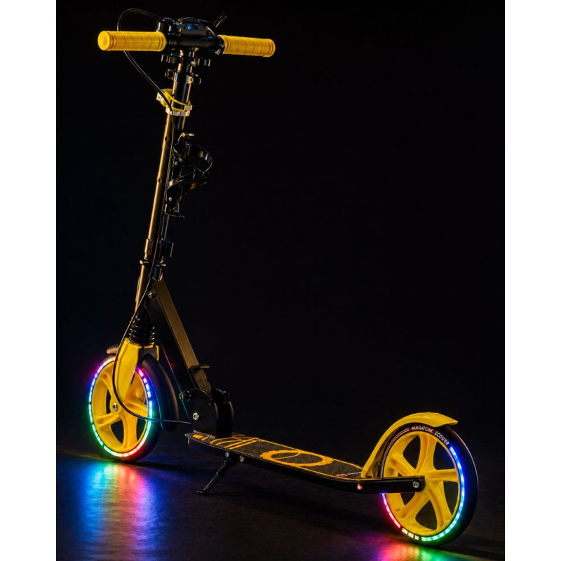 Двоколісний самокат Maraton Rider Light Wheel Yellow з LED-колесами (жовтий)