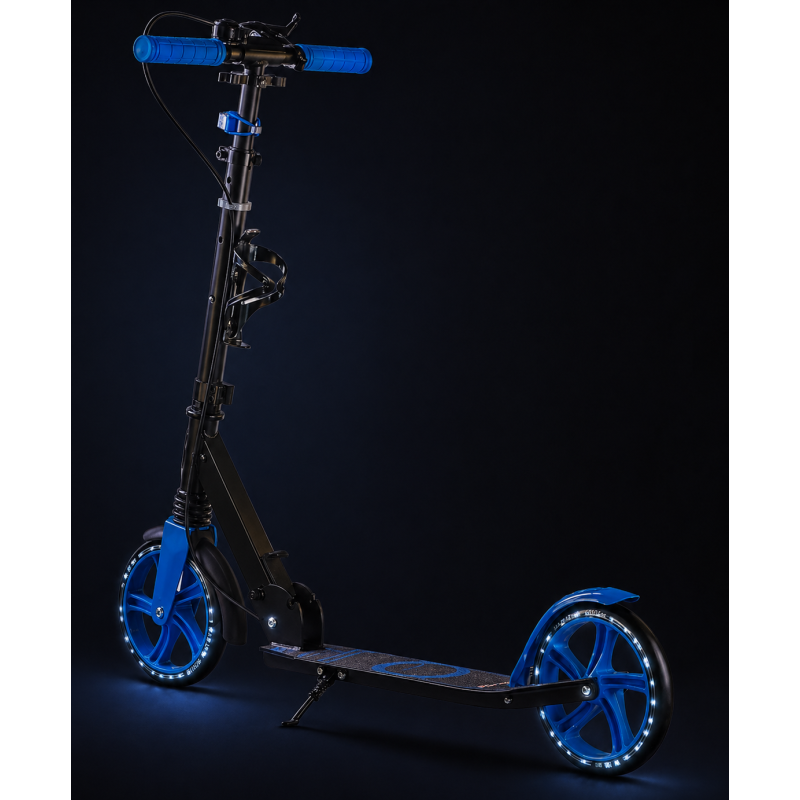 Самокат Maraton Rider з LED-підсвіткою коліс (синій)