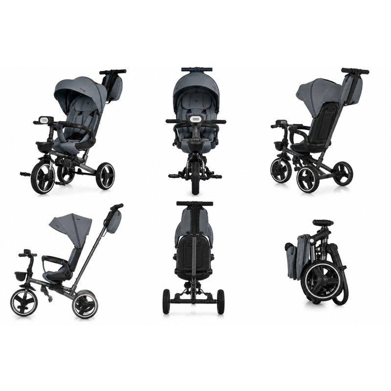 Дитячий триколісний велосипед El Camino VECTOR FLEX ME 1231 Charcoal Gray, складаний, поворотне сидіння, 6 міс–5,5 років